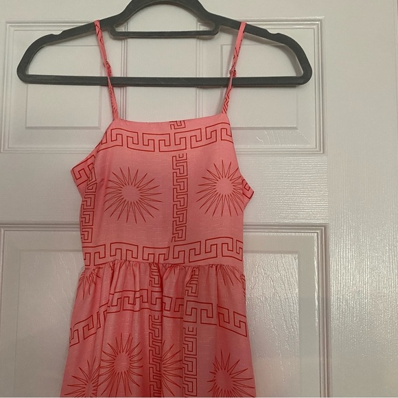 NWT Lucass Boutique Pink Peach Maxi Dress Adjustable Straps Size Small - Picture 4 of 8